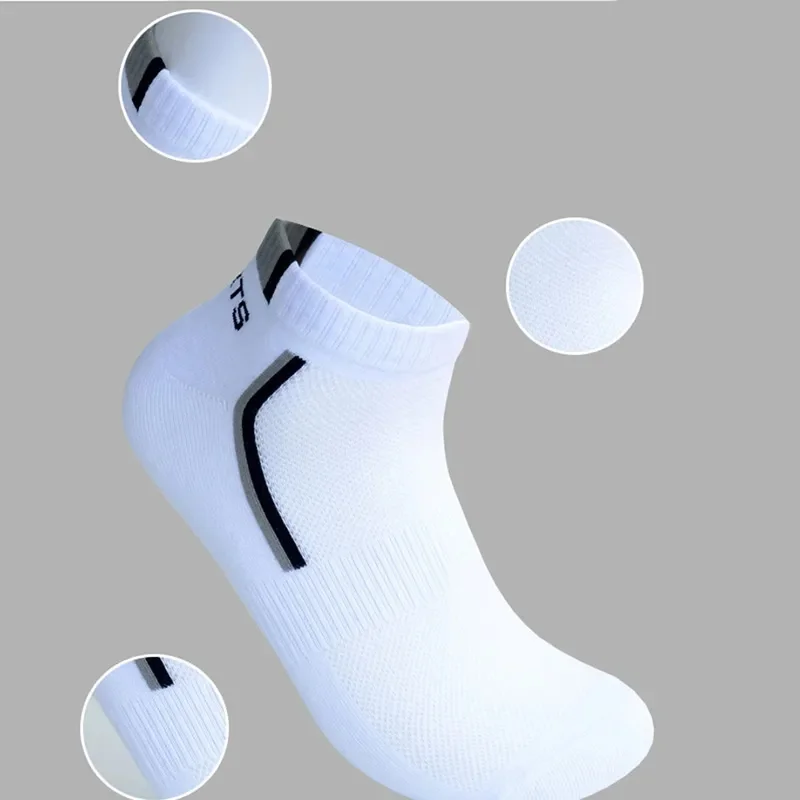 1Pair Men Socks Summer Thin Breathable Sport Mesh Boat Socks Sweat Wicking Breathable Proof Short Tube Sport Socks Leisure Socks