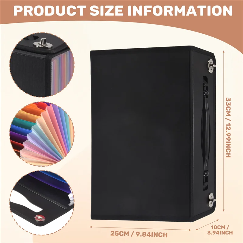 A42Z-24 Pockets Expanding File Folder Accordian File Organizer,Plastic Paper Document Receipt Organizer For Business, Office