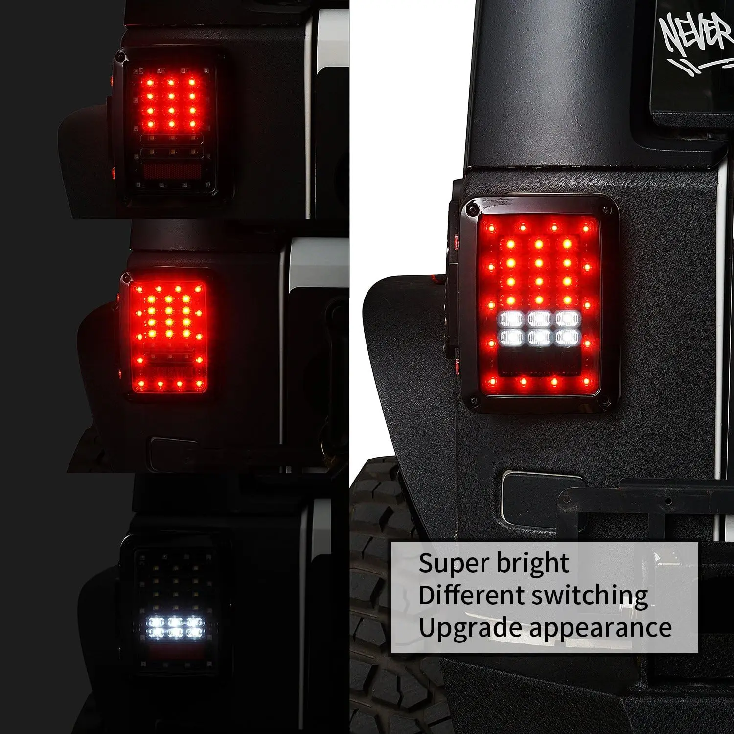 Wrangler JK Rücklichtbaugruppe mit Bremslicht und Blinker, kompatibel mit Jeep JK Wrangler 2007–2018