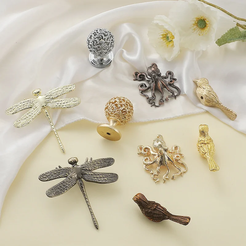 Antique Furniture Handle Drawer Knob Animal Insect Cabinet Door Handles Wardrobe Cupboard Pulls Children's Room Hardware Diy