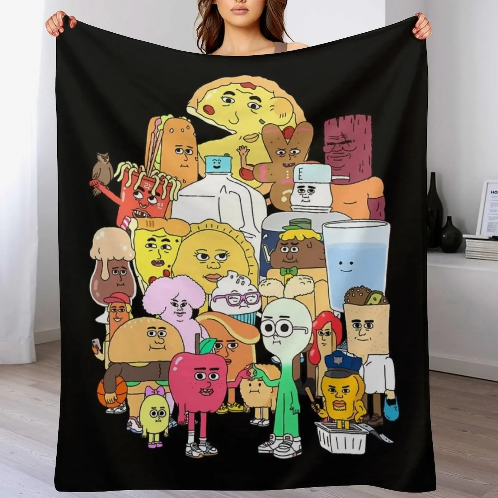 The Apple and Onion Gang Throw Blanket Large Single Bed Fashionable Blankets