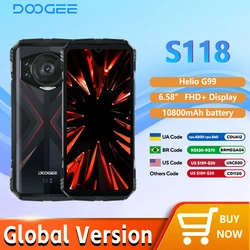 [Мировая премьера] Прочный смартфон DOOGEE S118, 20 ГБ (8 ГБ + 12 ГБ расширения), 512 ГБ 6,58 дюйма, FHD + экран, 50-мегапиксельная камера, мобильный телефон Android 14