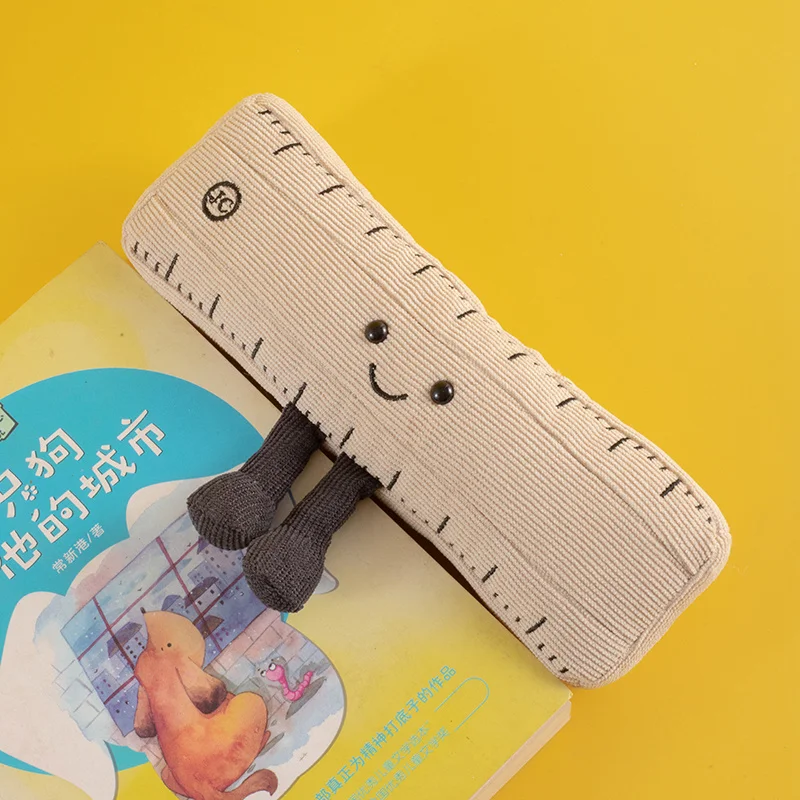 مجموعة مسطرة وقلم رصاص رائعة من القطيفة، ألعاب محشوة واقعية للمستلزمات المدرسية مثالية للطلاب والمعلمين وأفكار الهدايا التعليمية للأطفال