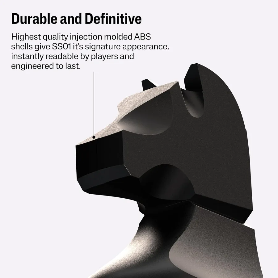 스탠튼 시리즈 01: 오프닝 에디션 체스 세트 34개 조각 금속 베이스 블랙 앤 화이트 실리콘 매트 클럽 사이즈 블랙 베이스