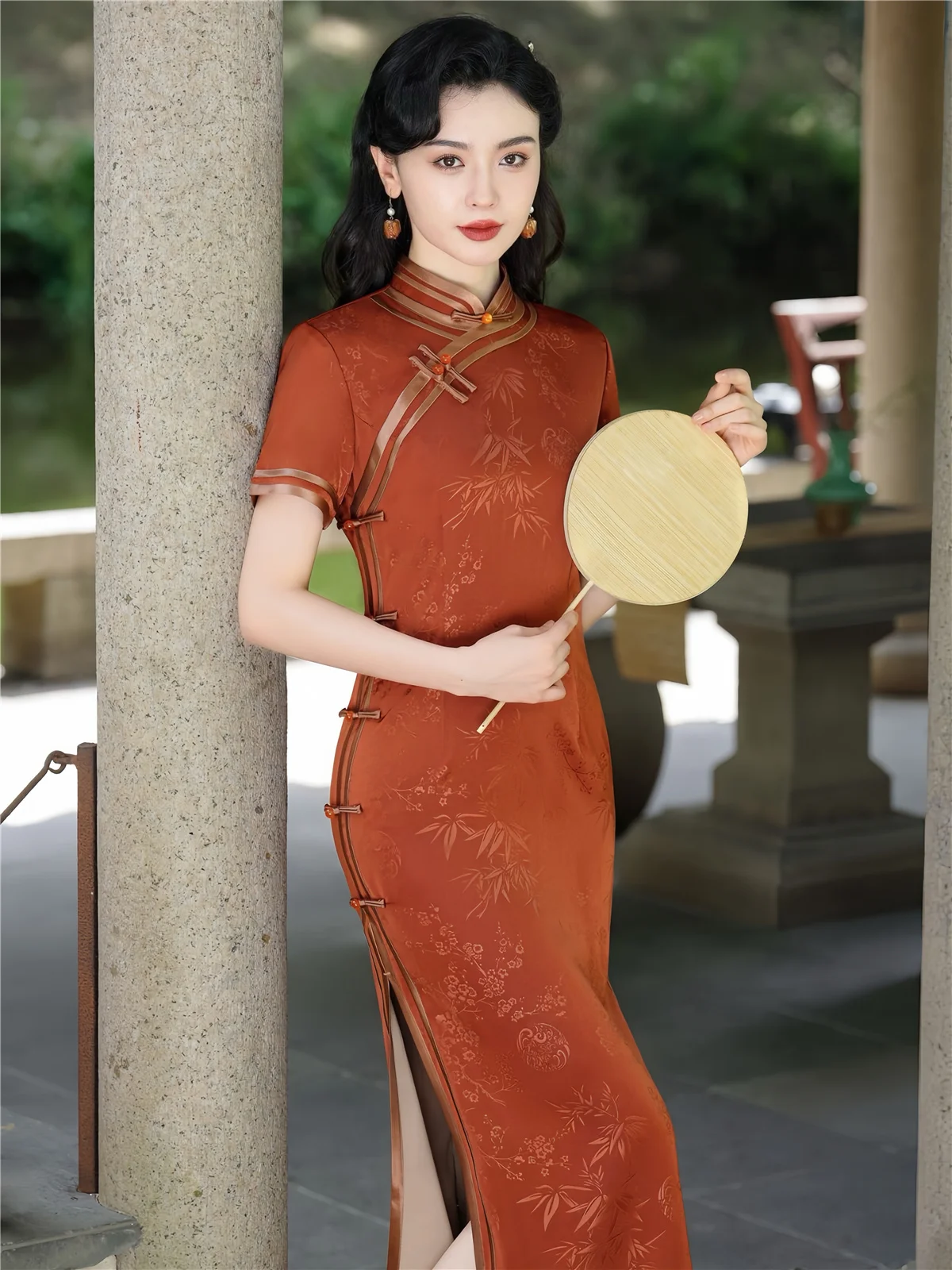 

Ele plus Size Materni Dr Slimming Wedding Dr Traditional Chinese Long Qipao Sle Breathable Polyester