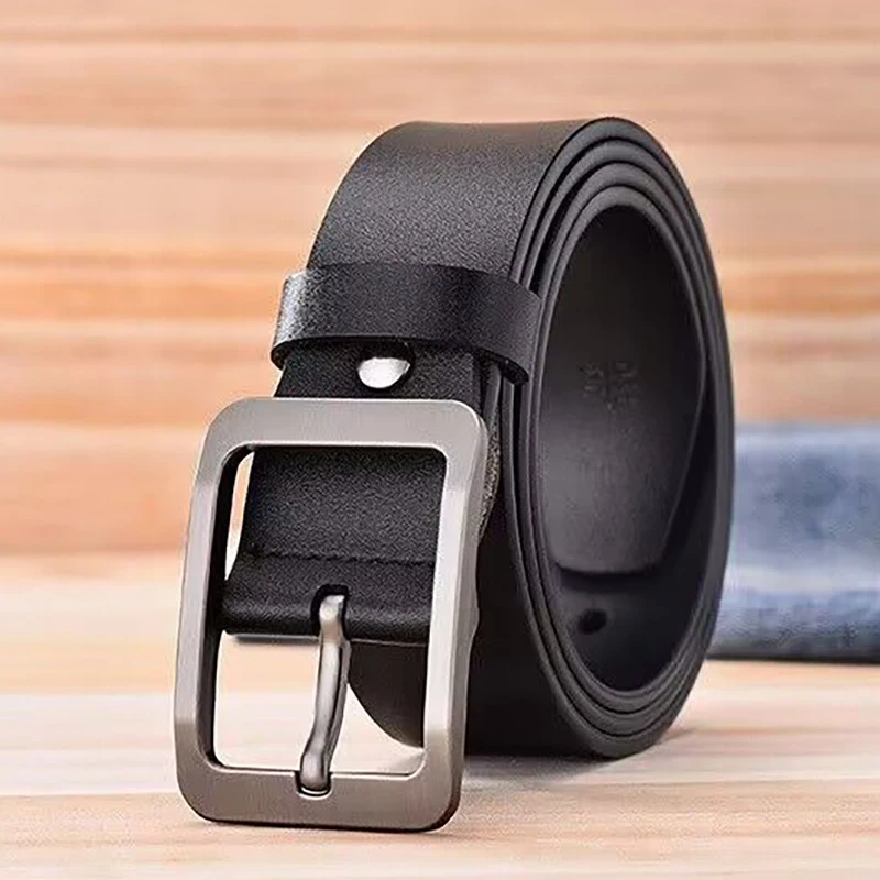 Japanese style buckle simple belt men's belt new large size 100-130cm vintage needle buckle men's belt high quality