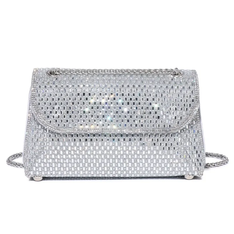 New Arrival Diamond-Studded Evening Clutch Bag with Chain Strap