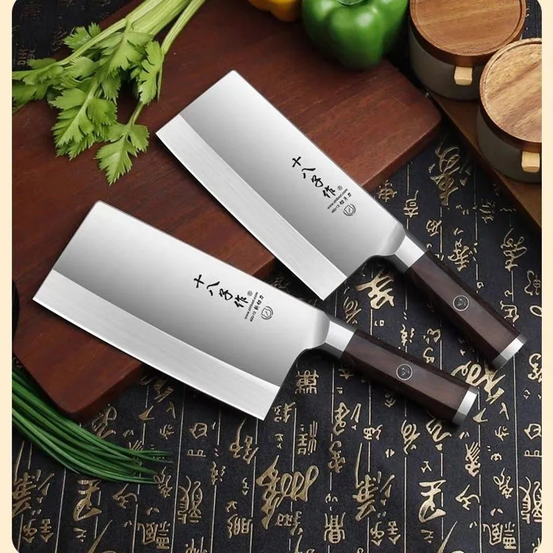 SHIBAZI ZUO Professional Butcher Knife Utility Vegetable Knives stainless Steel  Chinese Cleaver Kitchen Knife Chef Cooking Tool