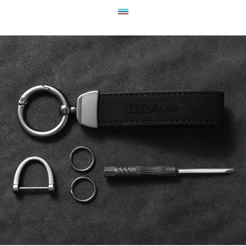 Car Keyring Leather Keychain Pendant Key Holder for Audi RS A5 A3 A4L A6L A7 A8 Q2L Q3 Q5 Q7 S4 S5 S6 S7 S8 RS5 RS6 RS7 R8