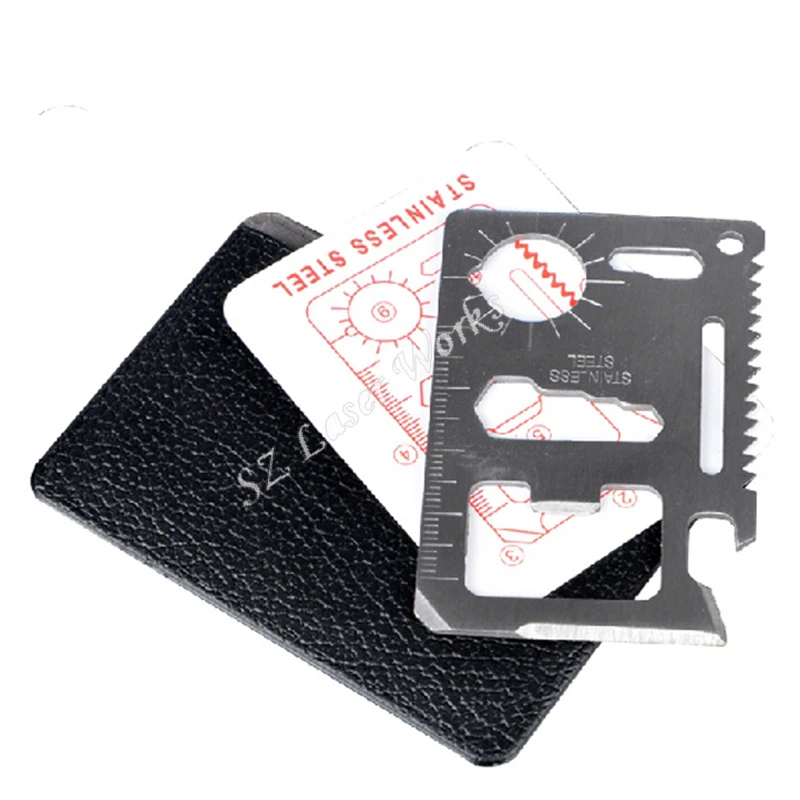 All-metal Multi Tools 11 in 1 Multifunction Outdoor Hunting Survival Camping Pocket Military Credit Card Knife keychain knife