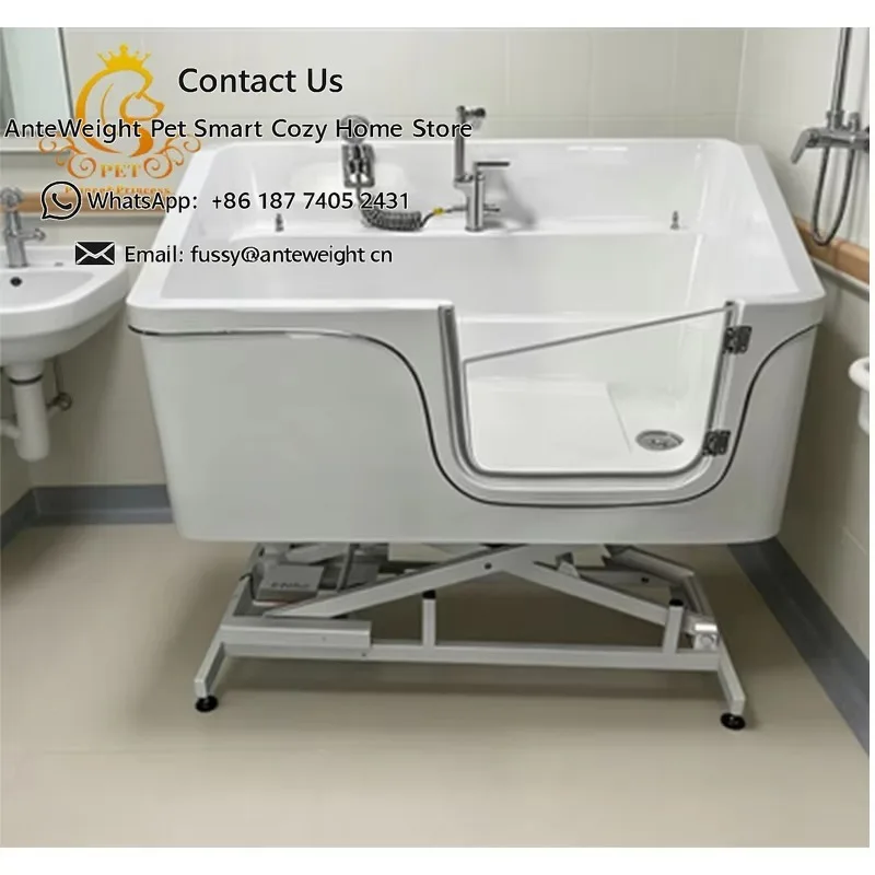 Electric Lifting Pet Spa Bathtub with Water Component - Modern Waterproof Pet Cleaning Tub for Pet SPA & Grooming Salon