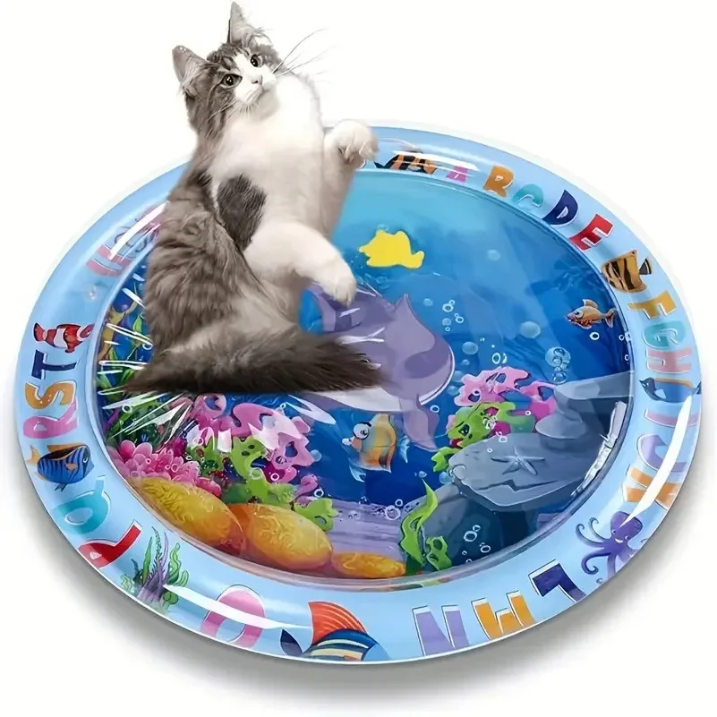 Scratch-Resistant Cat And Dog Inflatable Water Bed Sensory Game Mat Thickened Cooling Mat Pet Interactive Self-Playing Toy