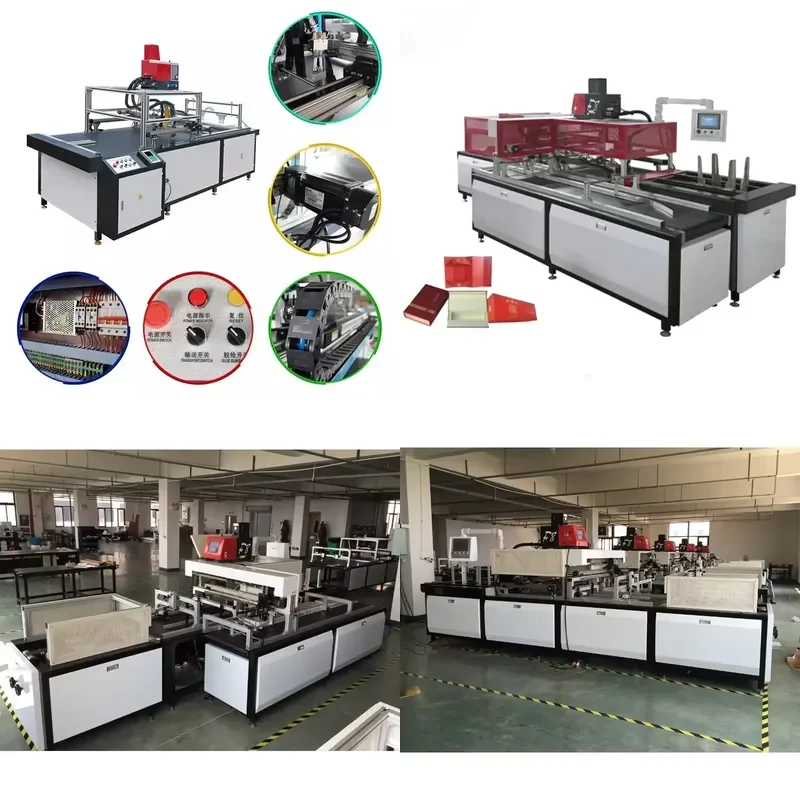 Fully Automatic Rigid Packaging Corrugated Carton Shoe Box Forming Assembler Machine for Small Gift Box Automated Making
