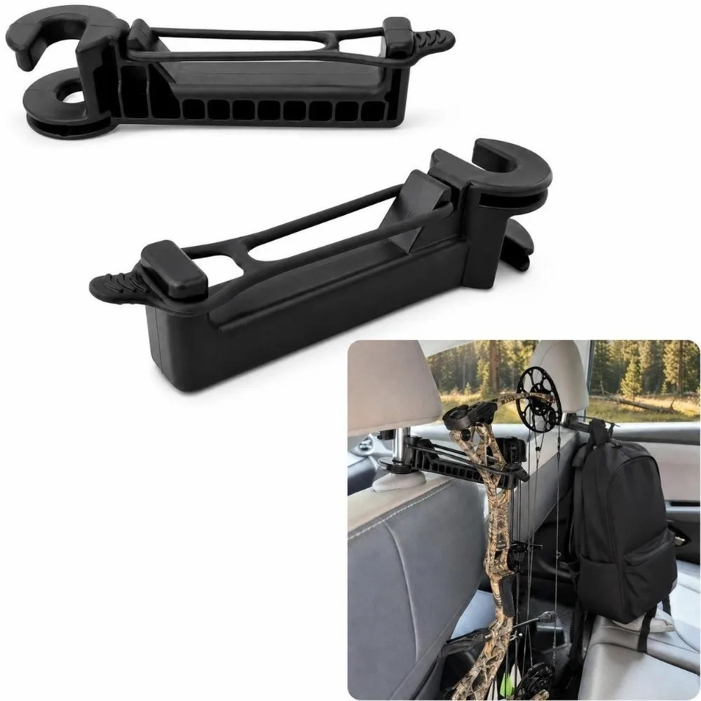 2PCS Heavy Duty Heavy Duty Bow Hanger Twist-On 100+ lb Load Headrest Bow Holder Anti-Slip Grip 12mm/14mm Fit Headrest Bow Rack