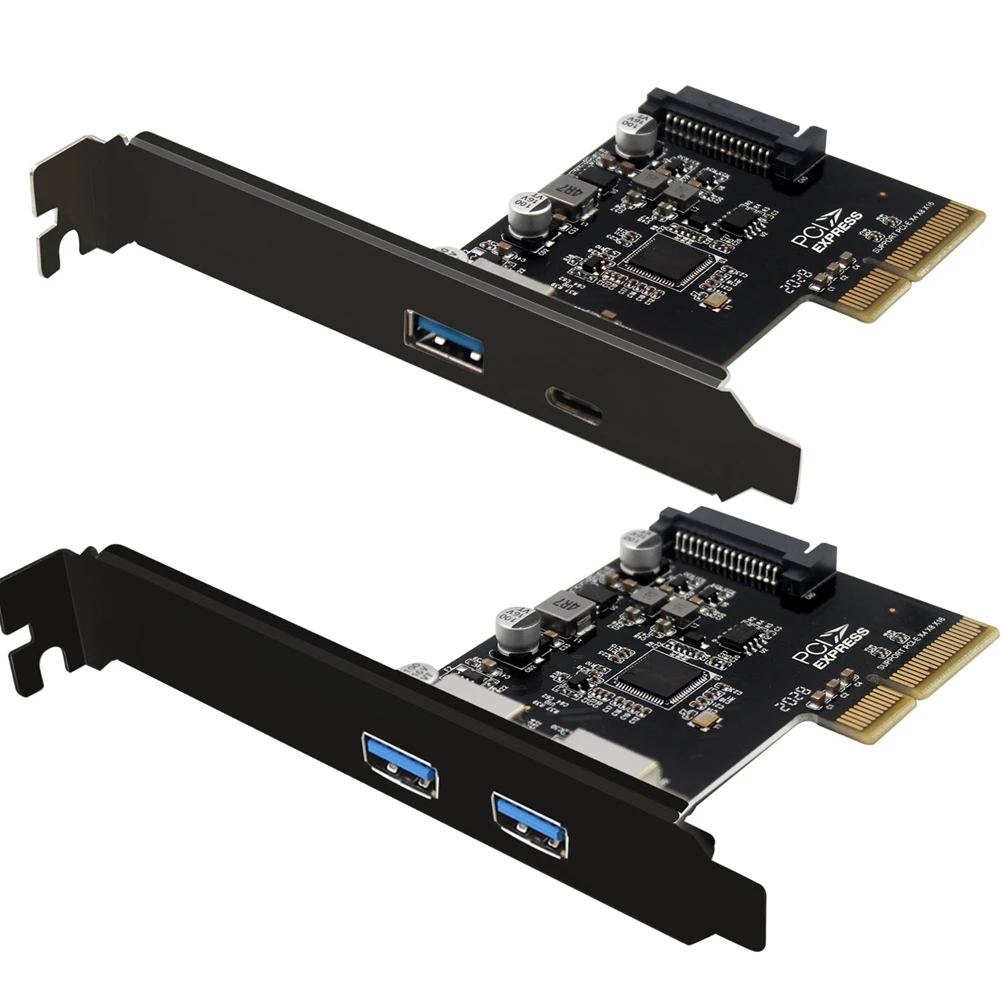 Add on Cards USB 3.1 PCI Express Adapter Riser USB3.1 Type-C Type-A PCI-e 4x Controller USB3 Pcie X4 Converter Expansion Card