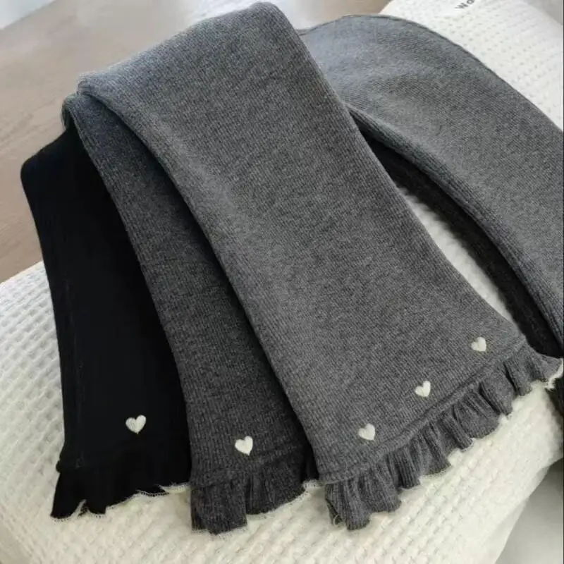 Long Pants for Wearing Outside Child Kawaii New Style Casual Clothing Autumn and Winter Bell Bottoms Girl Slim Fit Baby Micro