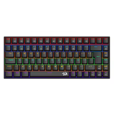 TECLADO MECANICO GAMER REDRAGON PHANTOM PRETO SWITCH MARROM