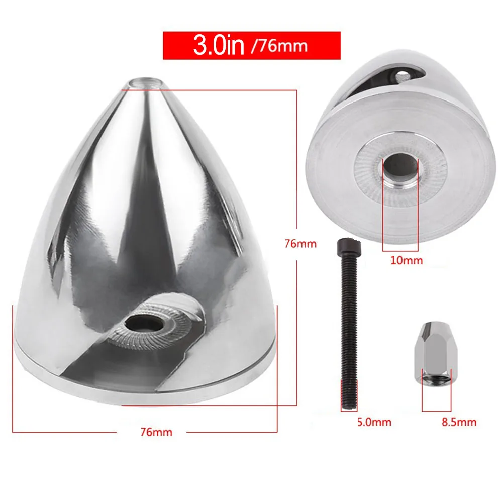 RC Plane Spinner RC Model Planes Propeller All-aluminum Alloy Easy Installation Improved Flight Performance Base Diameter 10mm