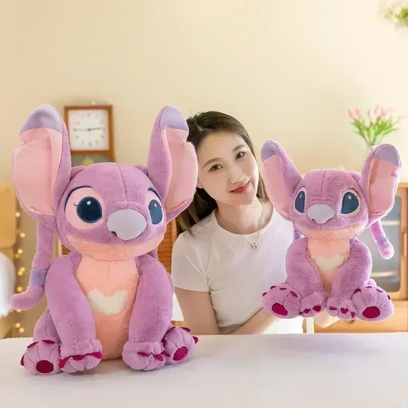 2023 New Disney Stitch Angel peluche Kawaii Lilo & Stitch Cartoon bambola di pezza cuscino antistress Comfort Toy regalo di natale per bambini