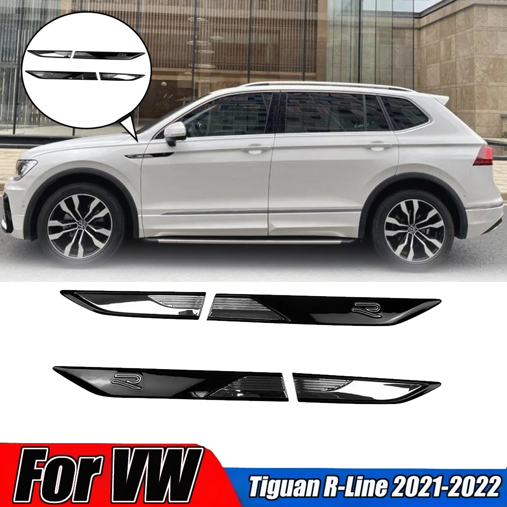 For VW Tiguan R-Line 2021-2022 New AU05 -4Pcs Side Wing Fender Emblem Badge Stickers Trim Door Decoration Label Auto Accessories