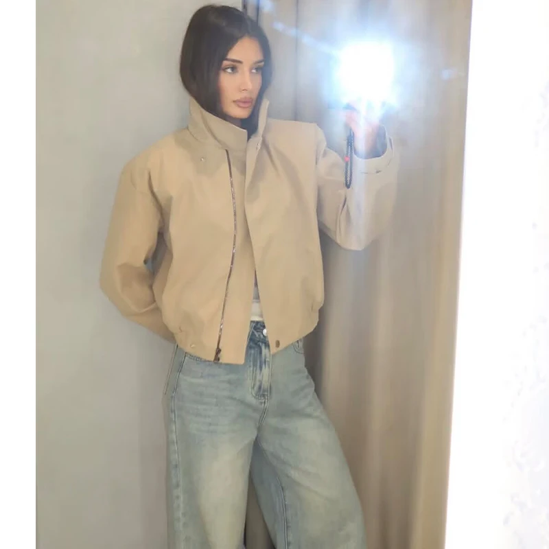Autumn New Women's Jackets 2026 New Fashion Loose high-necked Autumn Warm Street Jackets Women's Chic Youth Unique Coats Jackets