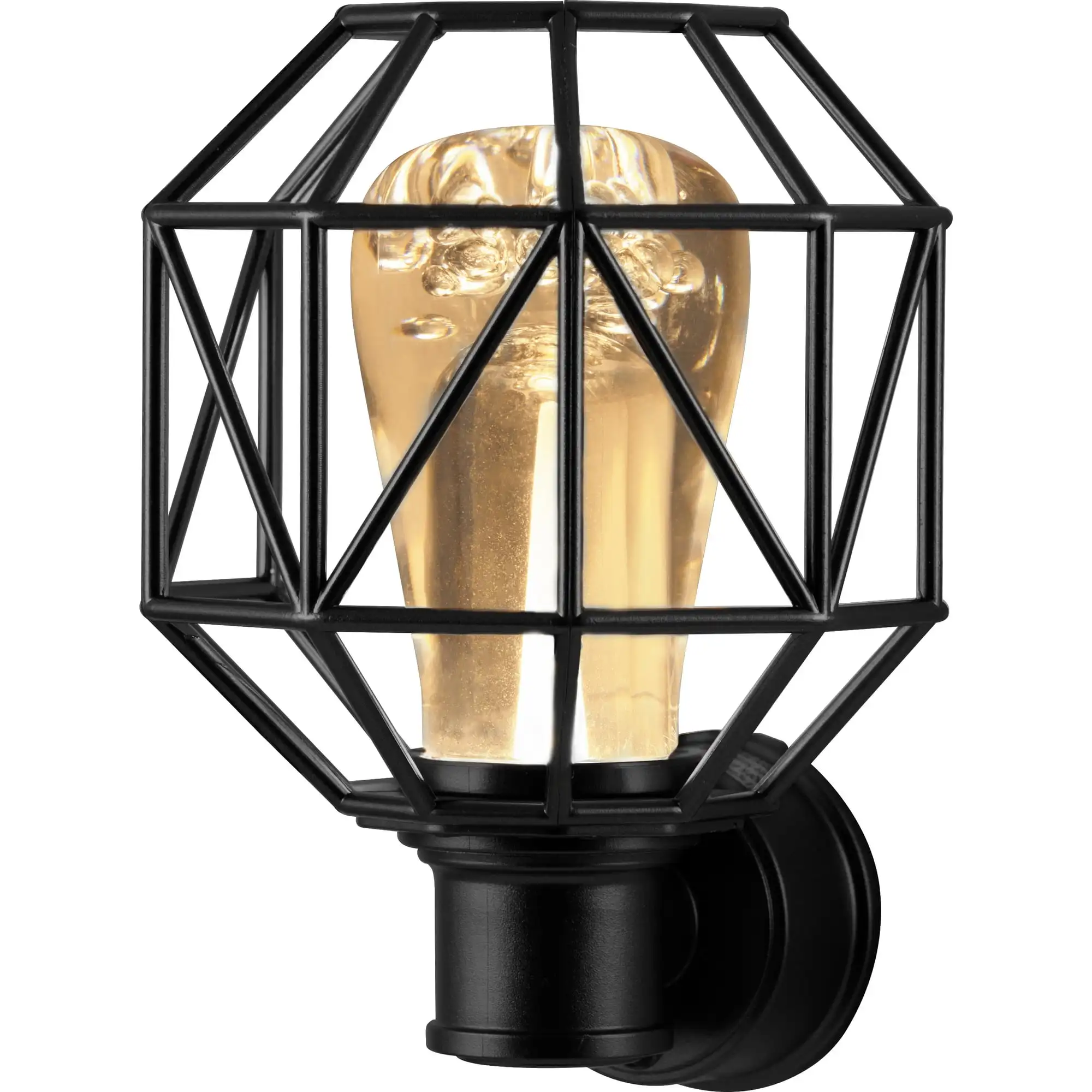 

LED Night Light, Geometric Design, Light Sensing, 5 in, Matte Black