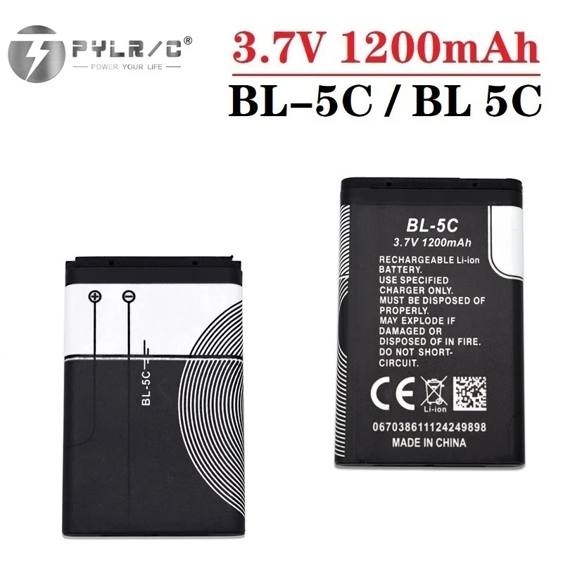 2-10pcs 1200mAh BL-5C BL5C BL 5C Replacement Li-ion Lithium Battery 3.7V Batteries for Nokia 1112 1208 1600 2610 2600 n70 n71