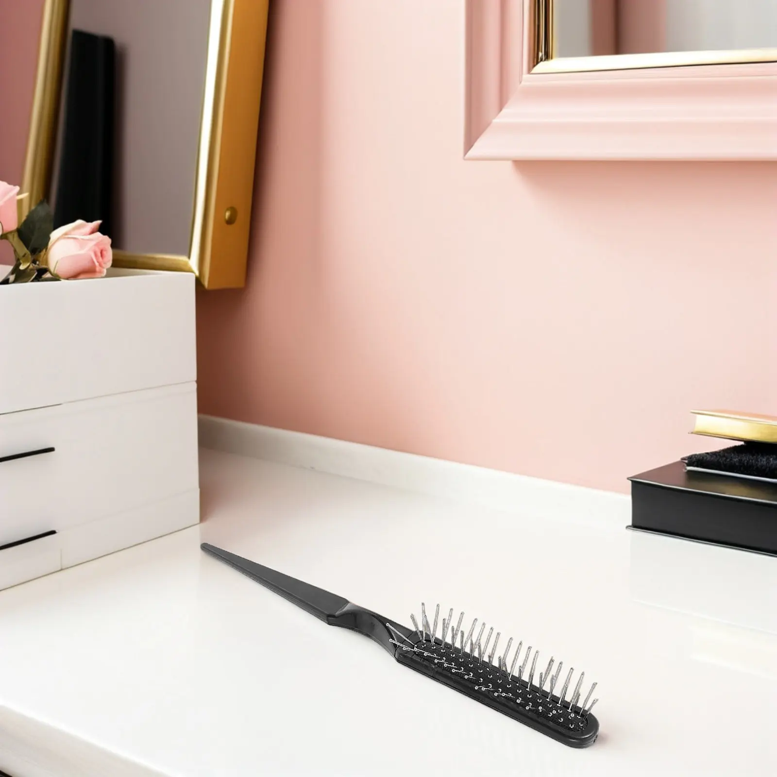 5Pcs Rat Tail Styling Comb Black Detangling Braid Comb Curling Brush Hair Sectioning Hair Styling Brush for Men Women