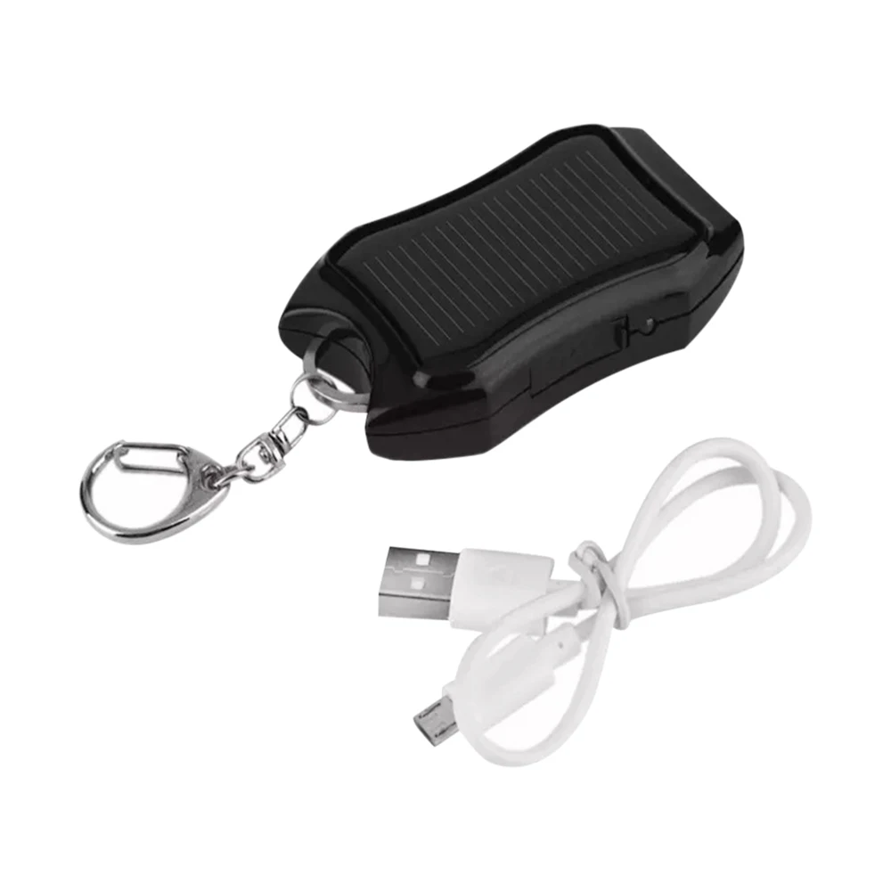 1PCSMini Keychain Light LED Flashlight Solar Power Bank 1500mAh Carabiner Keychain Outdoor Survival Tool Camping Emergency Light