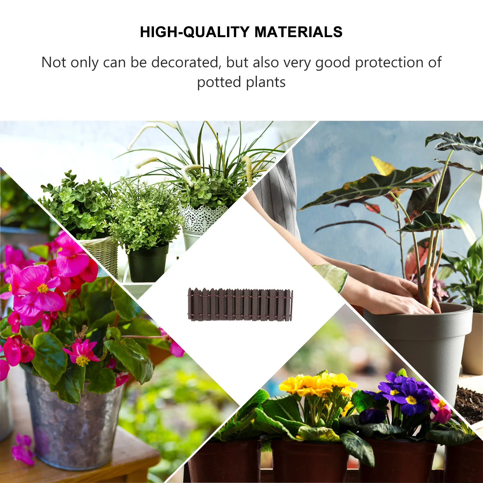 

100cm X 5cm Mini Wood Fence Simple Elegant Courtyard Garden Decorative Miniature Fence for Fairy Garden Christmas Tree Pot