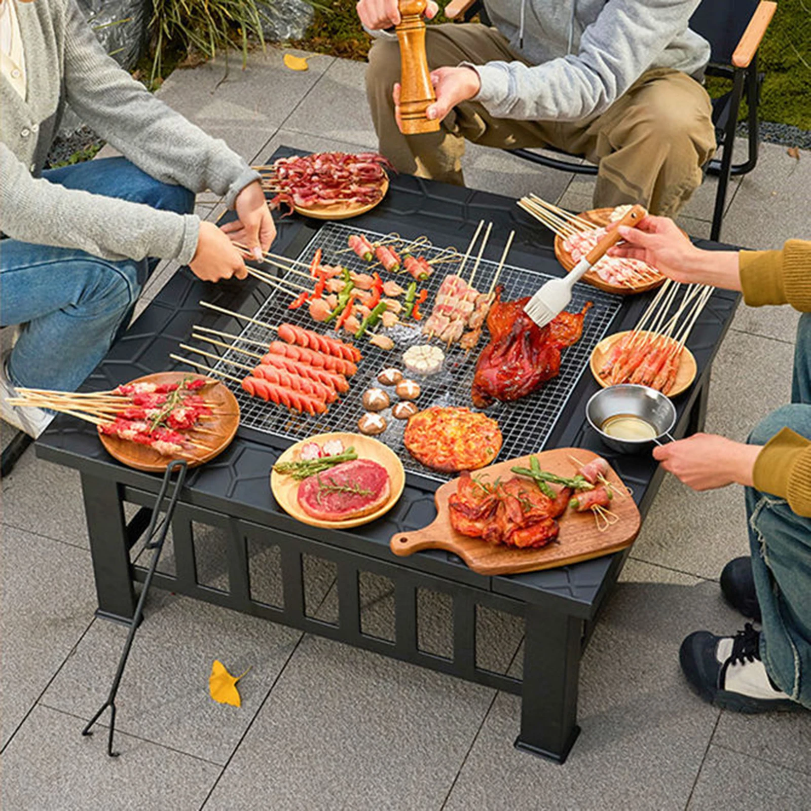 Barbeque Oven Home Villa Stove Courtyard Garden Indoor Heating Table Wood Charcoal Grill Heating Brazier Outdoor Table