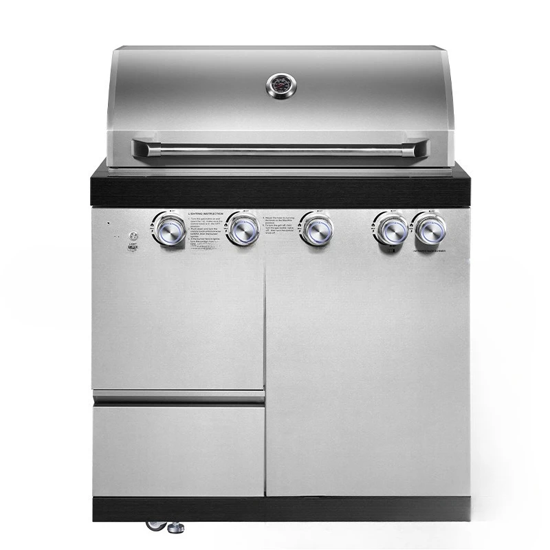 Garden BBQ Grill Built-in BBQ Table Line Grill Kitchen Pizza Grill Outdoor Garden Bar BBQ