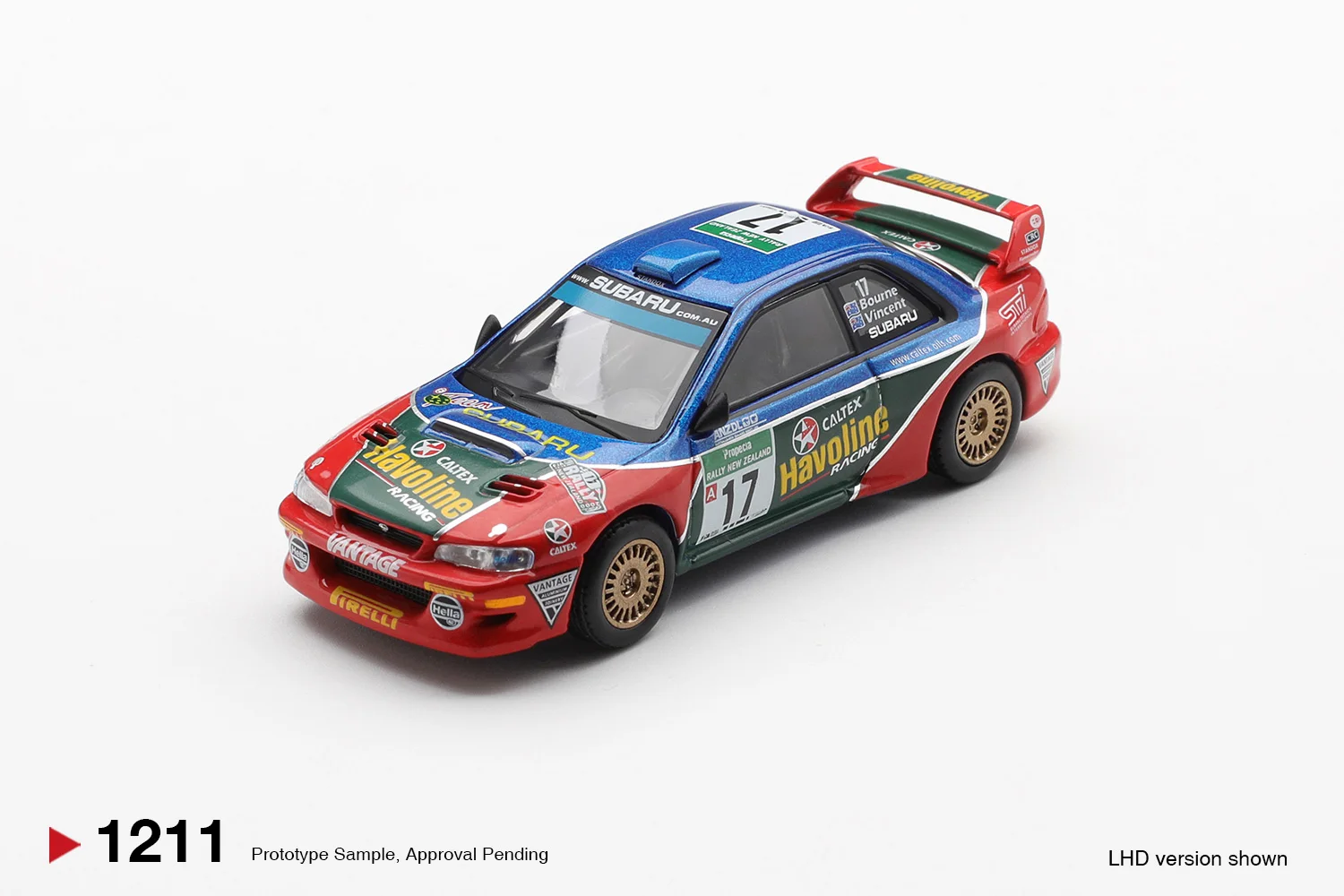 MINIGT 1:64 Subaru Impreza WRC98 #17 2000 Rally New Zealand MGT01211-CH Cars Alloy Diecast Metal Model Kids Toys Boys