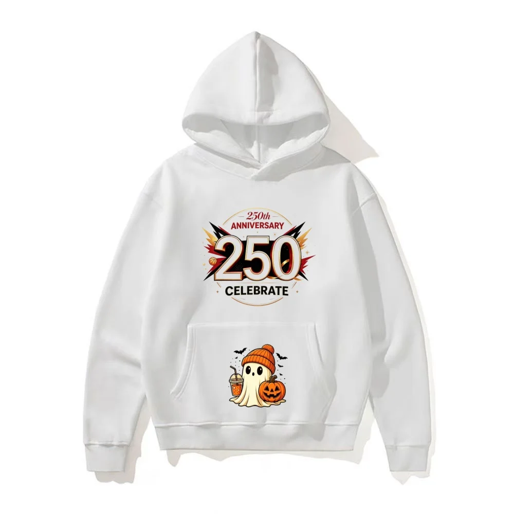 Unisex Halloween Print Hoodie Casual Number Graphic Pullover Sweatshirt Multicolor Hooded Streetwear