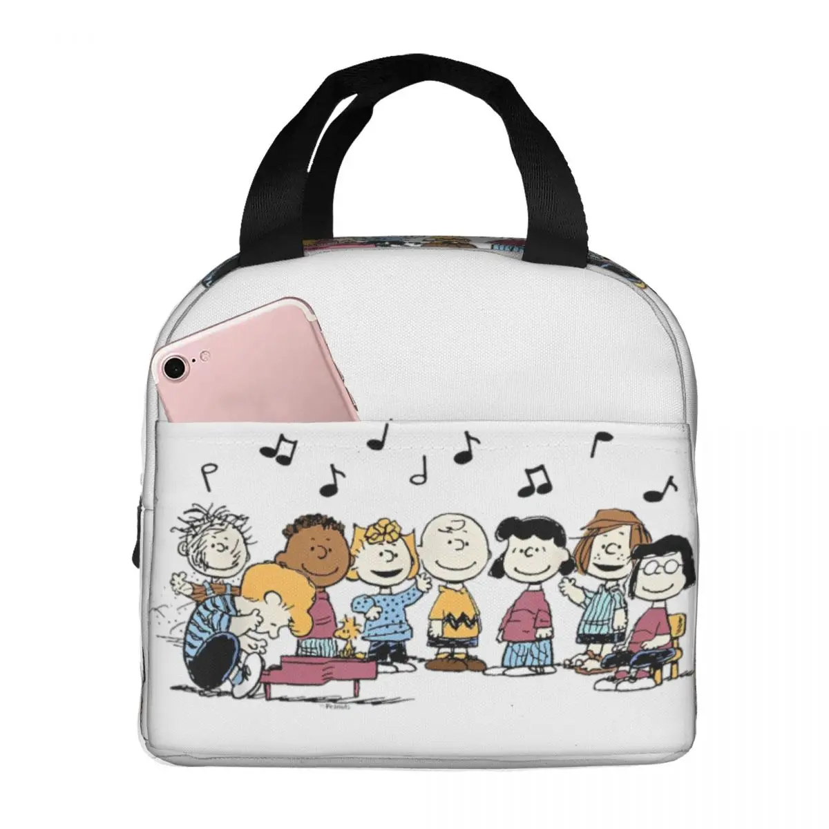 Snoopy Charlie Sally Music Insulated Lunch Bag Leakproof Cartoon Meal Container Thermal Bag Tote Lunch Box Travel Men Women