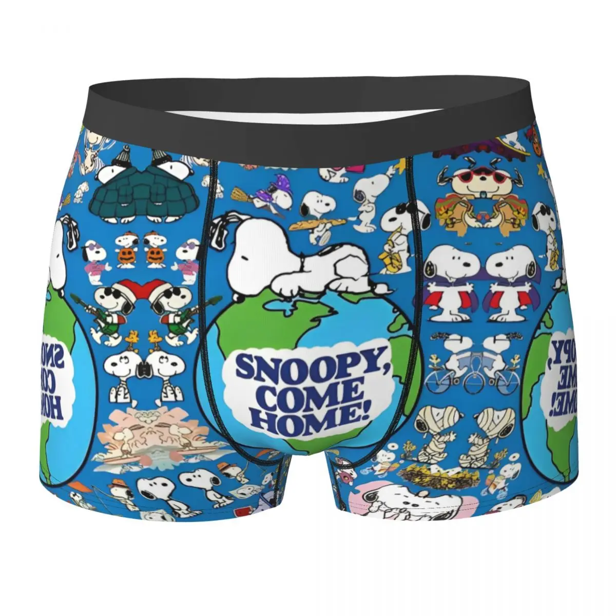 

Snoppy Boxer Shorts Pouch Underwear Trenky Printed Boxer Brief Breathable Men Underpants Big Size