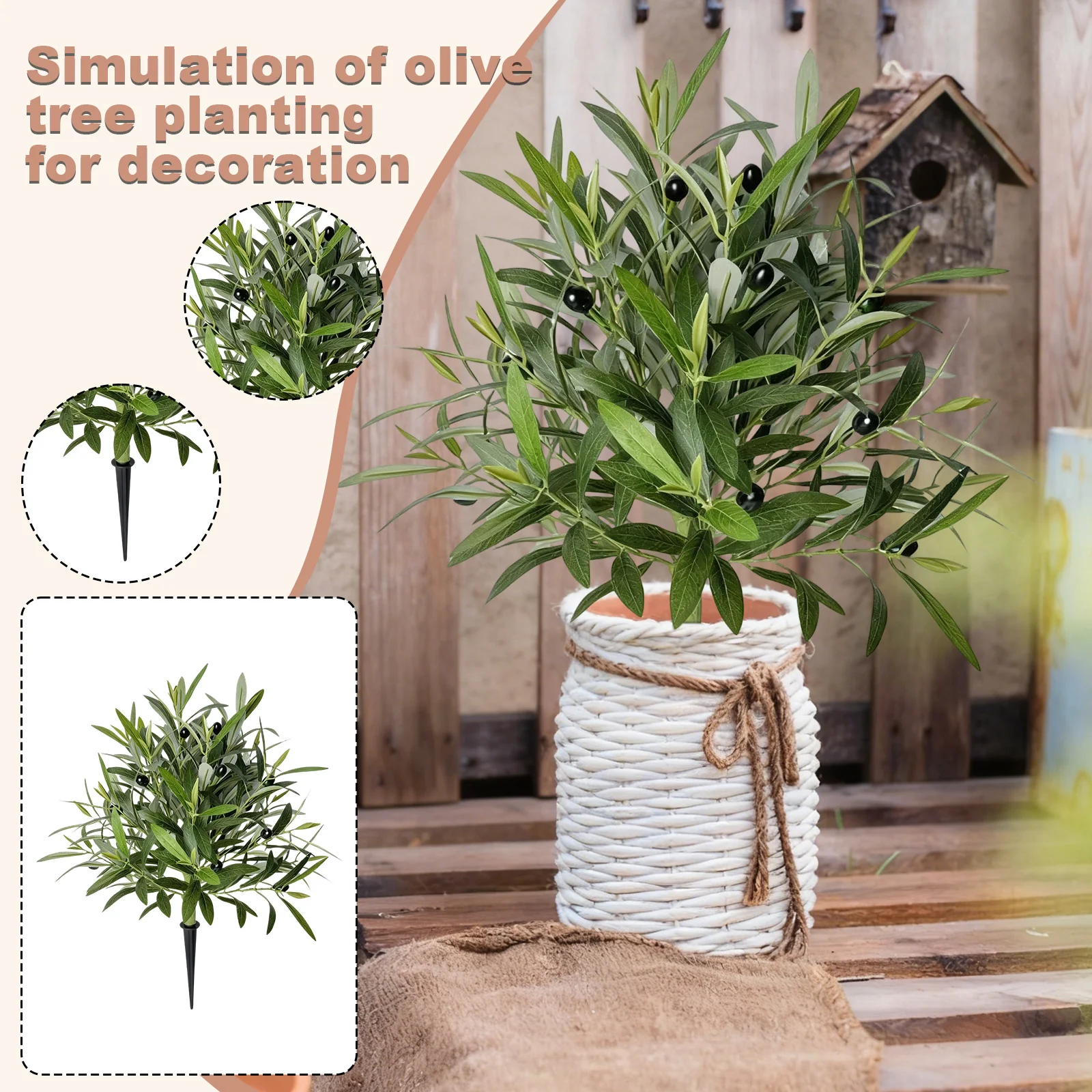 

55 см искусственное оливковое дерево в горшке, искусственное зеленое растение для внутреннего и наружного домашнего декора, реалистичное оливковое дерево для дворов,