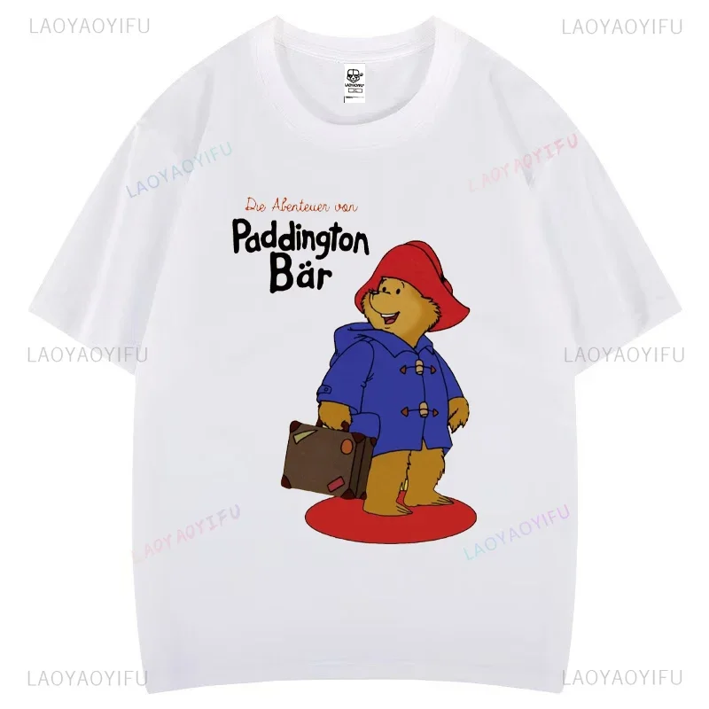 

Женские футболки с принтом Paddington Bear, мужская футболка, баскетбольные хлопковые футболки высокого качества, кавайная одежда, мужская футболка