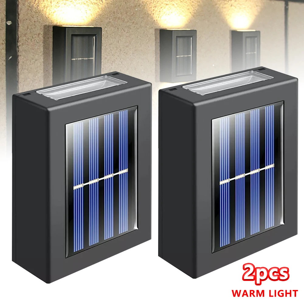 Outdoor Solar LED Wall Lights Waterproof Led Solar Lamp Up And Down Luminous Lighting For Garden Balcony Yard Street Decor Lamps