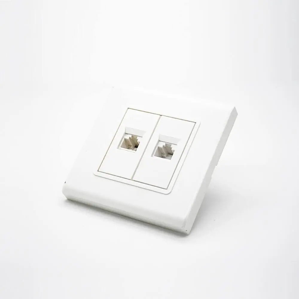 86 Network Panel 2 Hole Jack RJ45 Interface Unshield Module Computer Socket