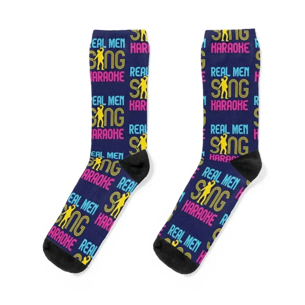 Real Men Sing Karaoke Socks christmas gift crazy moving stockings fashionable Socks Men Women's