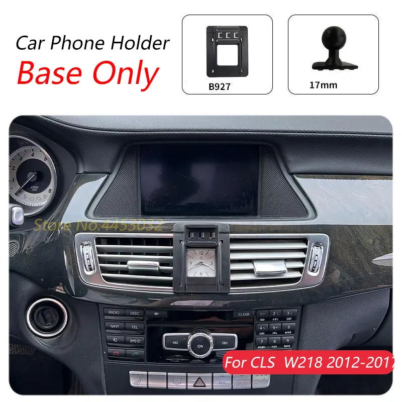 Dla Mercedes Benz CLS W218 2012-2017 uchwyt samochodowy na telefon specjalna podstawa podpora stała 17mm nie blokuje akcesoriów do wylotu powietrza