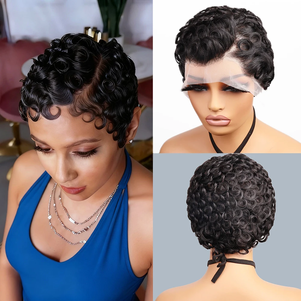 Body Wave 13x4 HD Lace Front Human Hair Wig Pixie Cut Glueless Wigs For Women 100% Human Hair Wigs Pre Plucked Lace Wig image 2