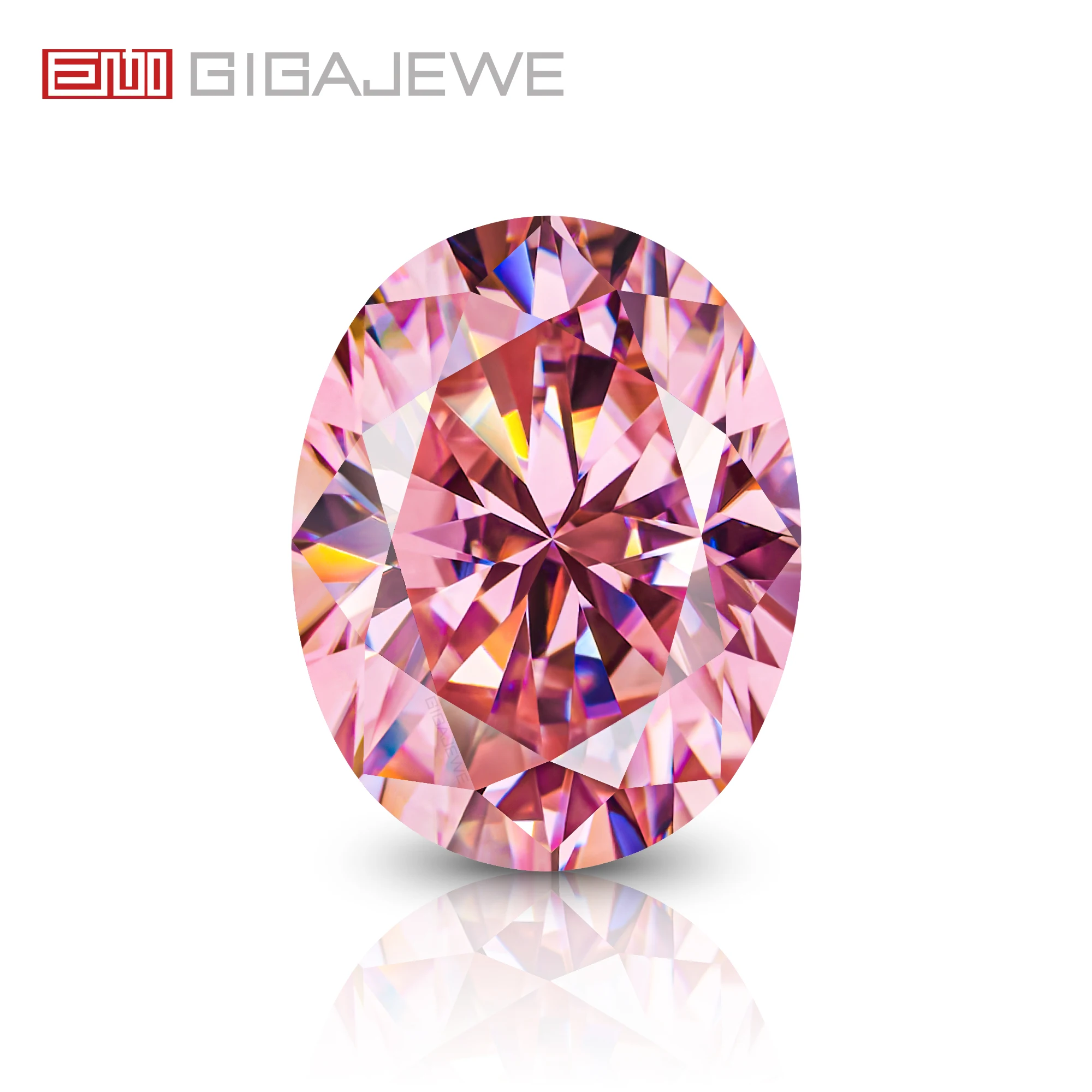 GIGAJEWE Moissanite Sakura Pink Color Oval Cut FL-VVS1 PFL-remium Gems Loose Diamond Test Passed Gemstone For Jewelry Making