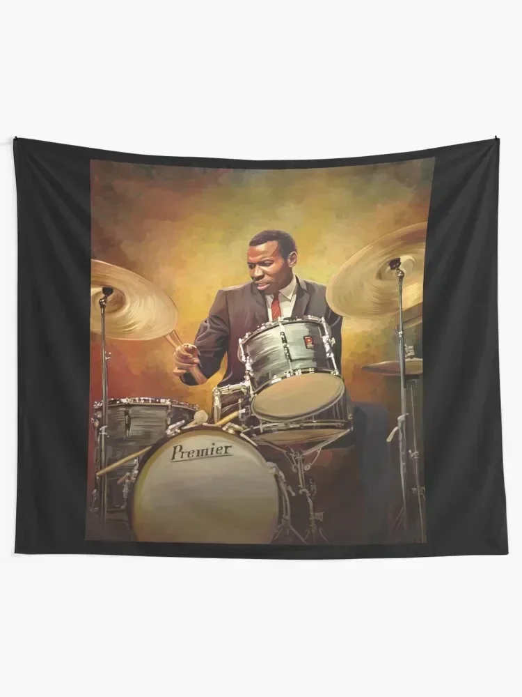 Honoring Elvin Jones: Great Jazz Drummer Tapestry House Decorations Bathroom Decor Tapestry