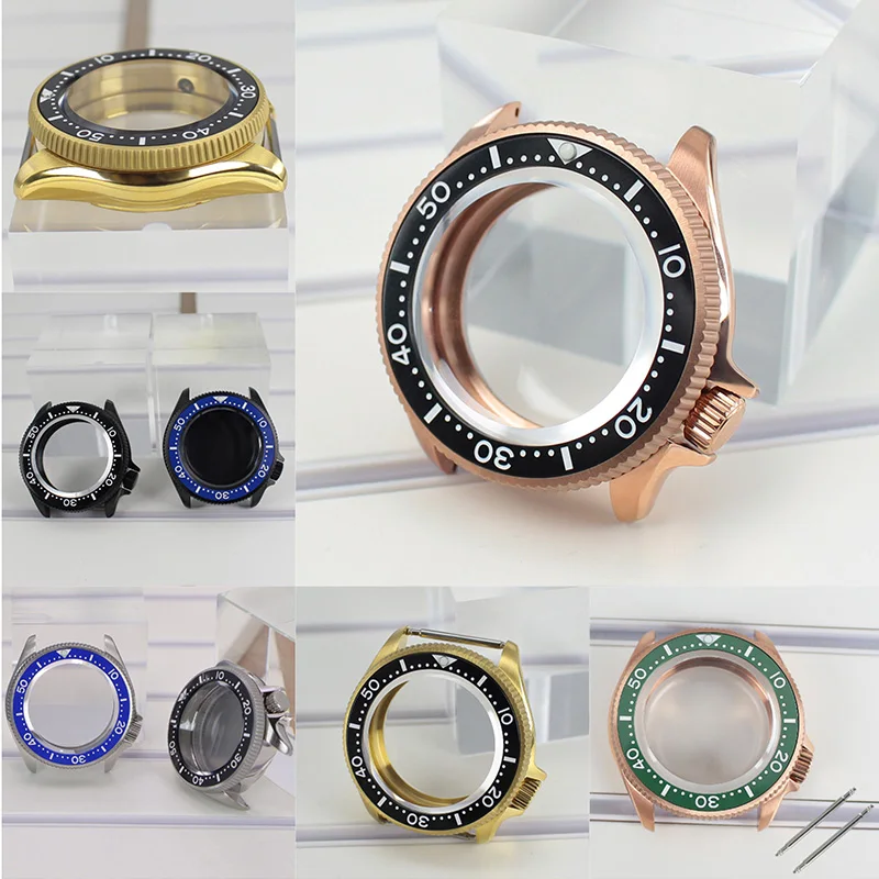

38mm Men's Stainless Steel Watch Accessory For Nh35 Nh36 4R36 Movt Watch Case With Sapphire Crystal Ceramic Bezel Modified Part