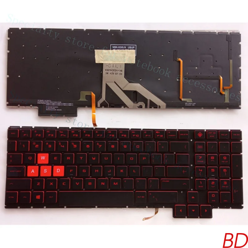 

A+ Keyboard Backlist Keyboard Red Font For HP Omen 15-CE CE006TX/007 TPN-Q194