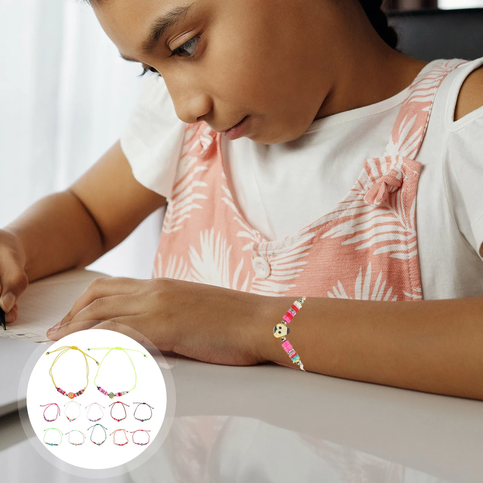 

12pcs Fruit Bracelet Polymer Clay Beads Bohemian Stackable Summer Beach Jewelry For Girls Women Teen Wrist Decor