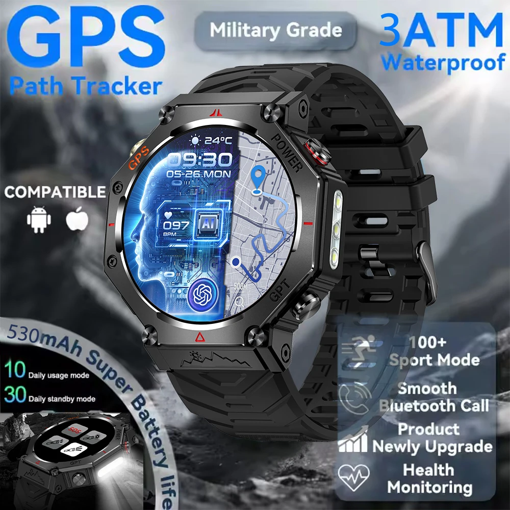 New GPS Smart Watch 1.39'' AMOLED Display 100 Sports Modes Voice Calling Smart Watch Men Women Military Grade Toughness Watches