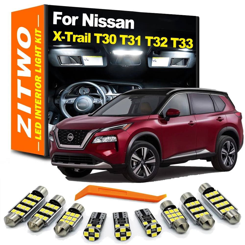 

Комплект светодиодного внутреннего освещения ZITWO для Nissan X-Trail Xtrail T30 T31 T32 T33 2001-2020 2021 2022 2023 2024 Автомобильные аксессуары Светодиодная лампа